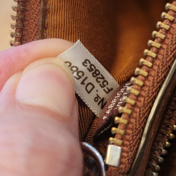 COACH 2 Compartment Brown Signature Logo Zippered Wristlet/Purse - Picture 13 of 14